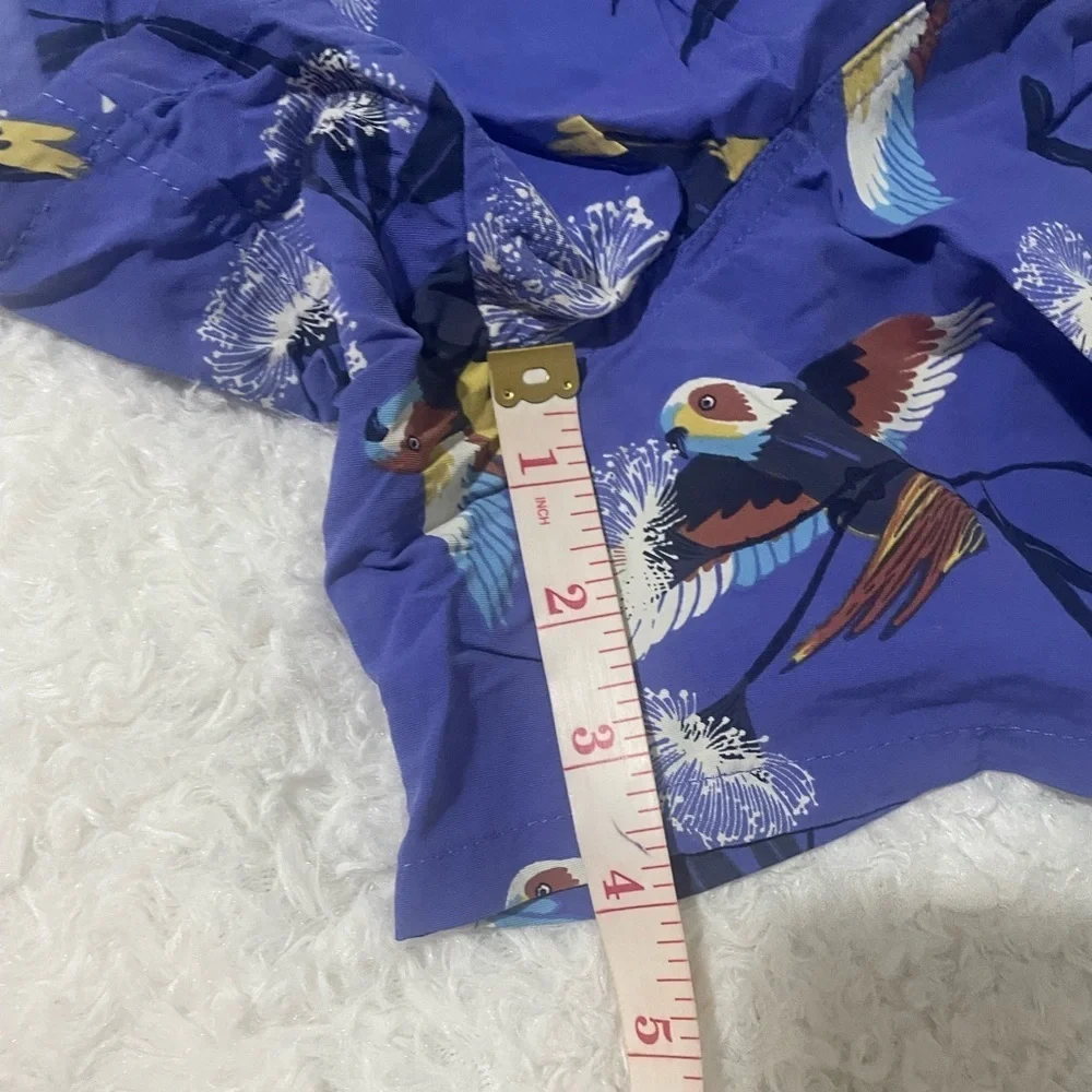 Patagonia Blue Parrot Print Shorts for kids